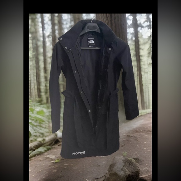 The North Face Jackets & Blazers - The North Face trench raincoat size XS snaps zips wind flap pockets hood belt